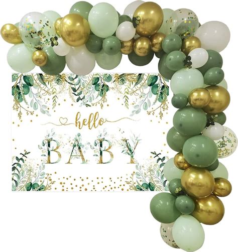 Rainmeadow Premium Sage Green Baby Shower Decorations Gender Neutral