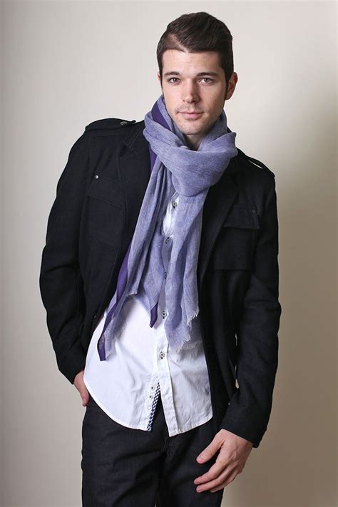 Mens Purple Speckle Selvedge Modern Fashion Scarf Trendy Modern Men