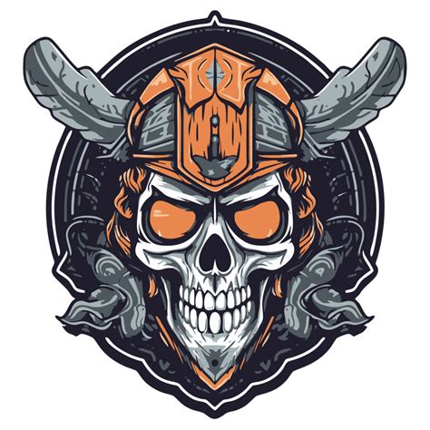 Badass Skull Warrior Design For Tshirt 23661503 Png