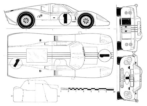 Ford GT40 Mk IV Blueprint - Download free blueprint for 3D modeling