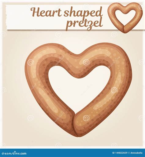 Heart Shaped Pretzel Cookie Illustration Stock Vector Illustration Of