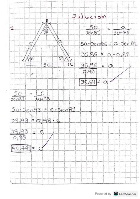 SOLUTION Ejemplos Teorema Del Seno Y Coseno Studypool