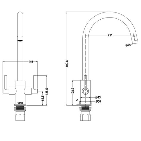 The 1810 Company Curvato Sink Mixer Cur 01 Ch Deck Mounted Chrome