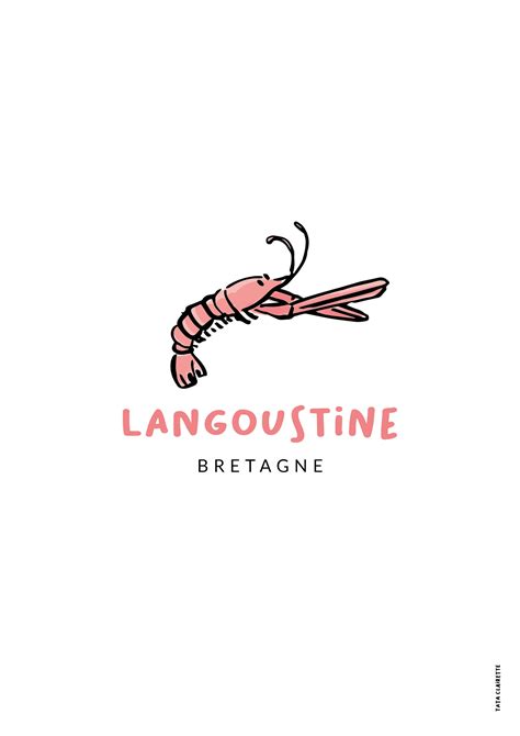 Brittany Poster Illustration On Paper Langoustine Etsy