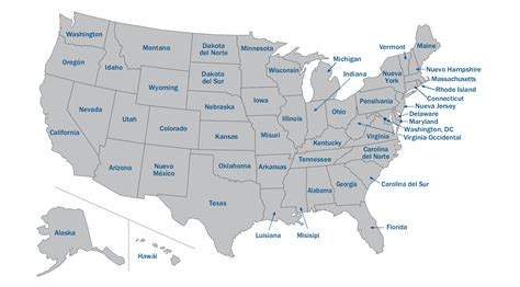 Lucro inestable subtítulo mapa de estados unidos con sus estados