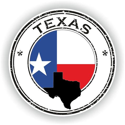 Texas Seal Sticker Round Flag for Laptop Book Fridge Guitar Motorcycle ...