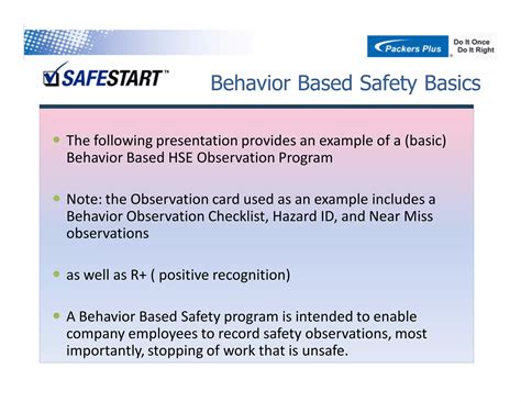 Behavior Based Safety Ppt Free Download