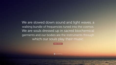 Albert Einstein Quote: “We are slowed down sound and light waves, a ...