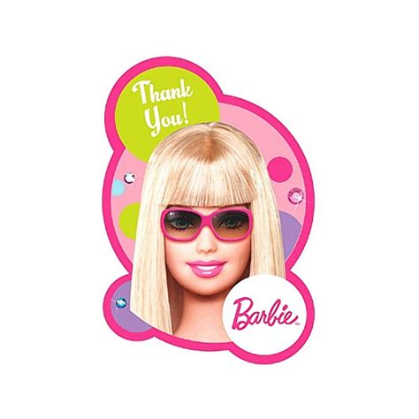 Barbie Die Cut Thank You Postcards With Envelopes And Seals 8 Pack