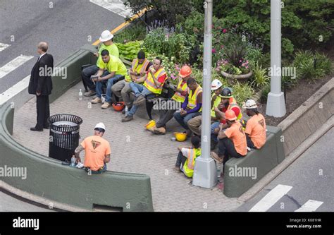 Lunch Break Manhattan New York High Resolution Stock Photography And