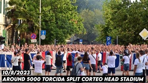 Around Torcida Split Corteo Head Stadium Hajduk Split Vs Paok