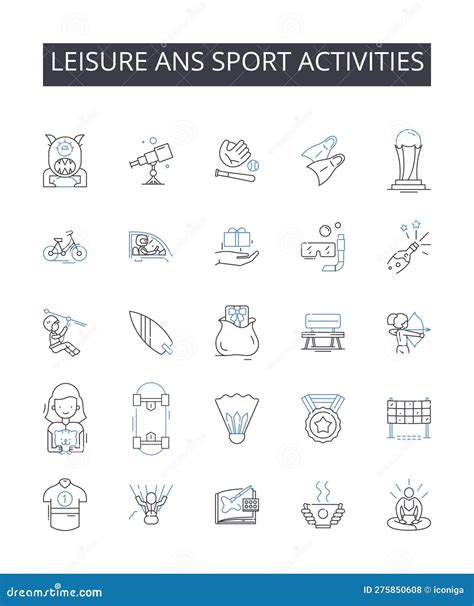 Leisure Ans Sport Activities Line Icons Collection Recreation