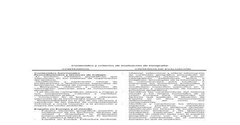 Contenidos Y Criterios De Evaluación De Geografia Castilla La