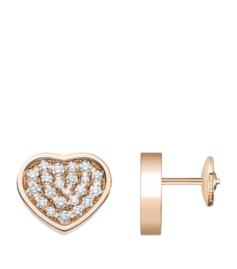 Rose Gold And Diamond Happy Hearts Stud Earrings