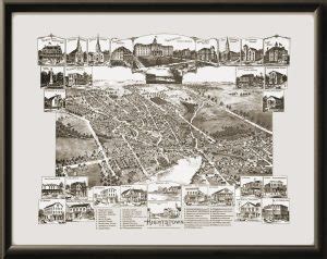 Hightstown NJ 1895 Restored Map | Vintage City Maps