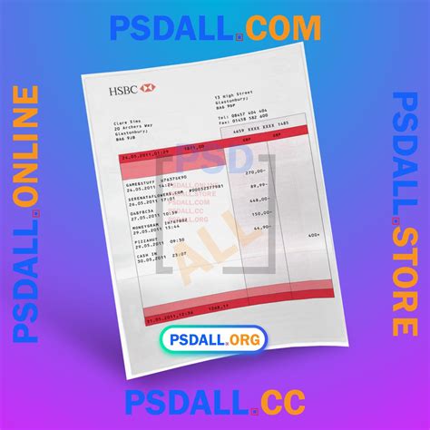 Hsbc Bank Statement Psd Template Psdall Org