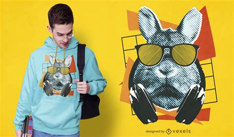 Cool Rabbit With Sunglasses T Shirt Design Vector Download