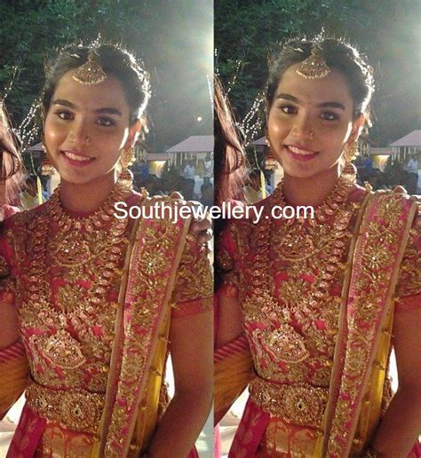 Gali Janardhan Reddys Daughter Brahmini In Antique Gold Jewellery