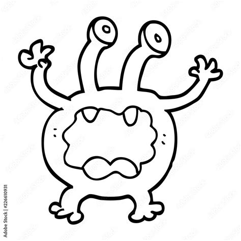 Cartoon Sketch Of A Monster Outline Drawing Vector, Drawing, 53% OFF