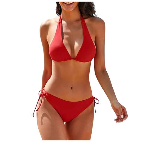 Susanny Women Halter String Bikini Set High Cut Two Piece Swimsuit