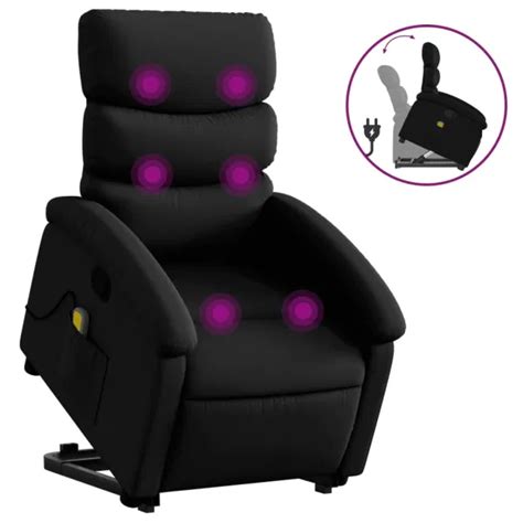 Dropship Stand Up Massage Recliner Chair Black Faux Leather To Sell