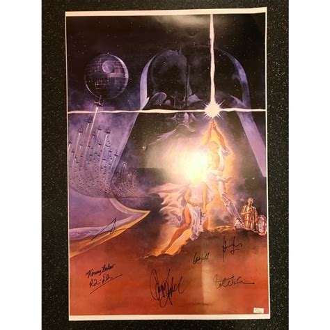 Star Wars Cast Signed 24 X 36 Movie Poster Ra Coa