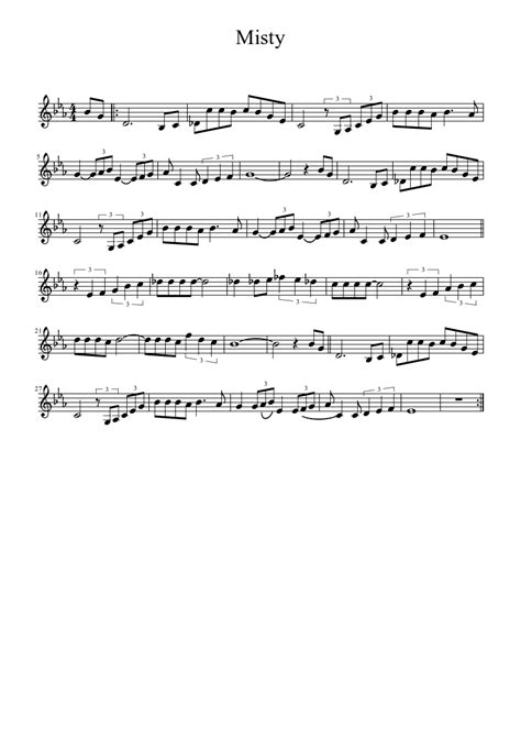 Misty Sheet Music For Saxophone Tenor Solo