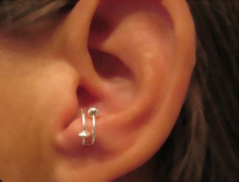 No Piercing Sterling Silver Ear Cuff Anti Tragus Or Tragus Etsy Cartilage Ear Cuff Ear Cuff