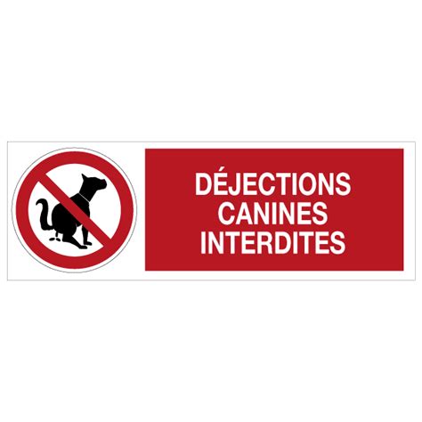 Panneau Déjections Canines Interdites ISO 7010 OZC Signalétique