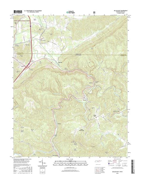 MyTopo Jellico East Tennessee USGS Quad Topo Map