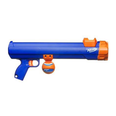 Nerf Dog Tennis Ball Blaster Dog Toy Blue/Orange, 16 Inch Compact ...