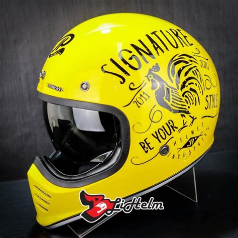 Jual JPX HELM JP SIGNATURE SG 05 YELLOW LEMON GLOSSY BLACK RETRO