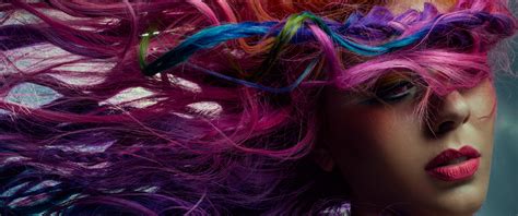 Colorful Hair Wallpaper 4k Makeup Woman Girly Backgrounds