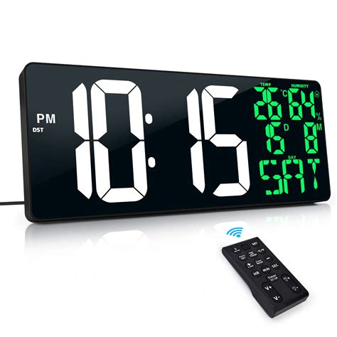 XREXS Extra Large Digital Wall Clock with Remote Control, 18 Inch LED