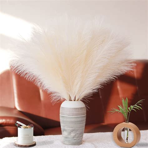 Buy Stems Artificial Pampas Grass Fluffy Faux Pampas Grass