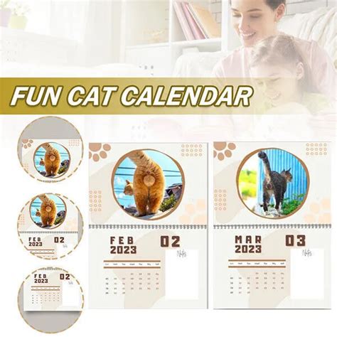 2023 FUNNY CAT Balls Calendar Gag Gift Cat Buttholes Calendar Gifts for ...