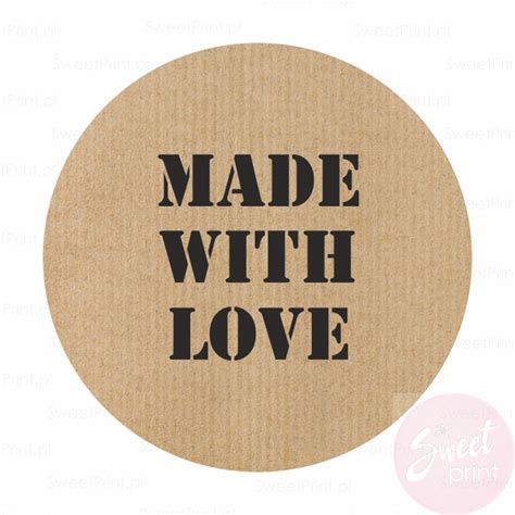 Naklejki Na Papierze Kraft EKO MADE WITH LOVE SweetPrint Pl