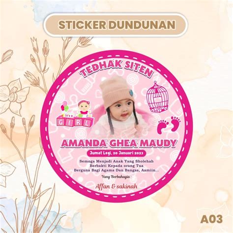 Stiker Dundunan Sticker Tedhak Siten Tasyakuran Aqiqah Lazada Indonesia