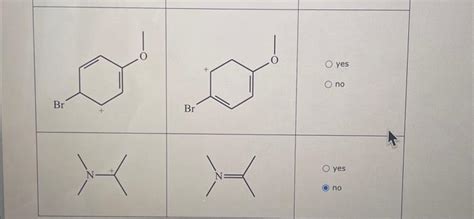 Solved Decide Whether Each Row Is A Set Of Resonance Chegg