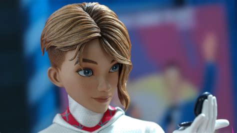 Hot Toys Spider Verse Spider Gwen Figure Includes Peter Porker