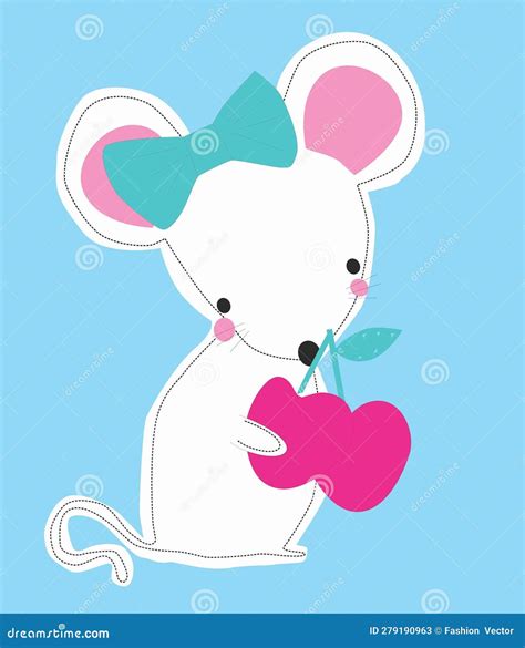 Cute Mouse Print Vector Art Stock Vector - Illustration of mouse ...