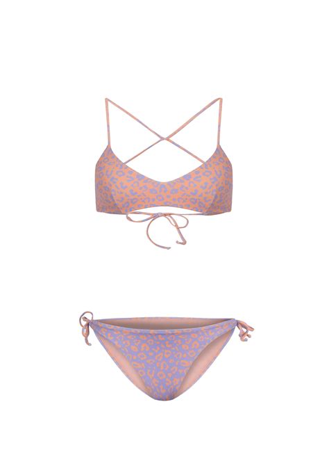 Peralina Elda Salmon Leopard Print Bikini Set