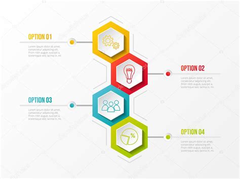 Plantilla Infograf A Con Iconos Hexagonales Colores Vector Vector De