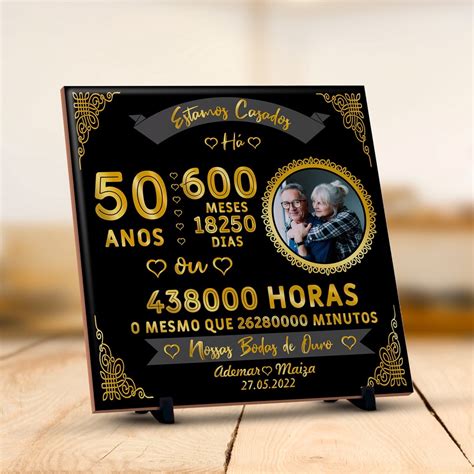 Azulejo Personalizado Casamento Bodas De Ouro Foto E Nome Shopee