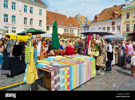 Market, medieval festival, Raekoja plats, old town square, Tallinn, Estonia, Europe Stock Photo ...