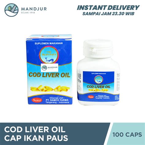 Jual Cod Liver Oil Cap Ikan Paus Suplemen Kesehatan Tubuh Minyak Ikan