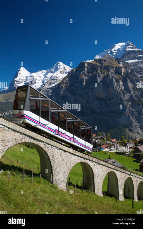 Allmendhubel cable car in Mürren Stock Photo - Alamy