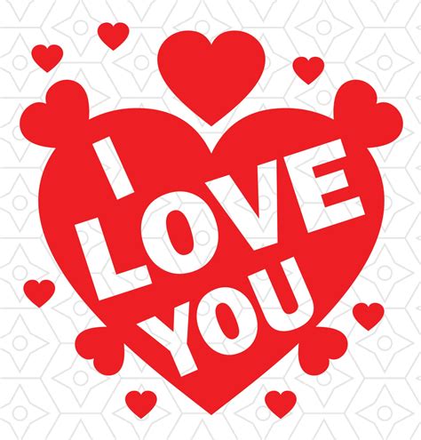 I Love You Decal Design Svg Dxf Eps Vector Files For Use Etsy