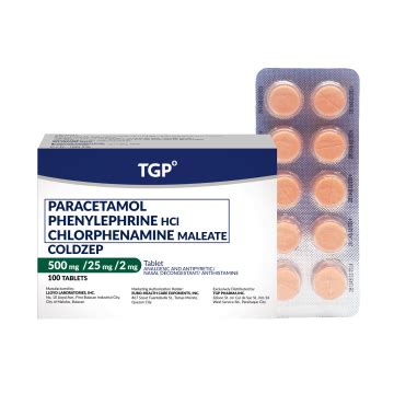 COLDZEP Paracetamol Phenylephrine HCl Chlorphenamine Maleate 500mg 25mg