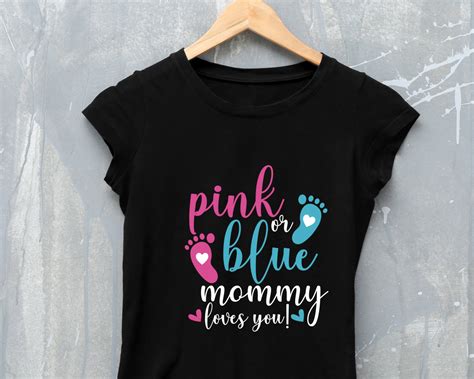 Pink Or Blue Mommy Loves You Svg Gender Reveal Mommy Svg Etsy